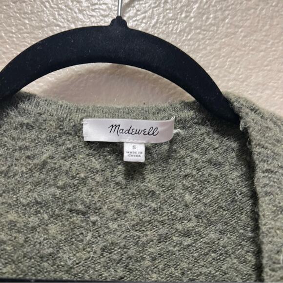 Madewell Green Cozy Walker Cardigan Slouchy Open Front Sweater Alpaca Sz Small - Picture 6 of 10